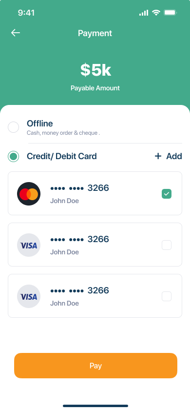 payment screen