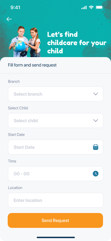 send request screen