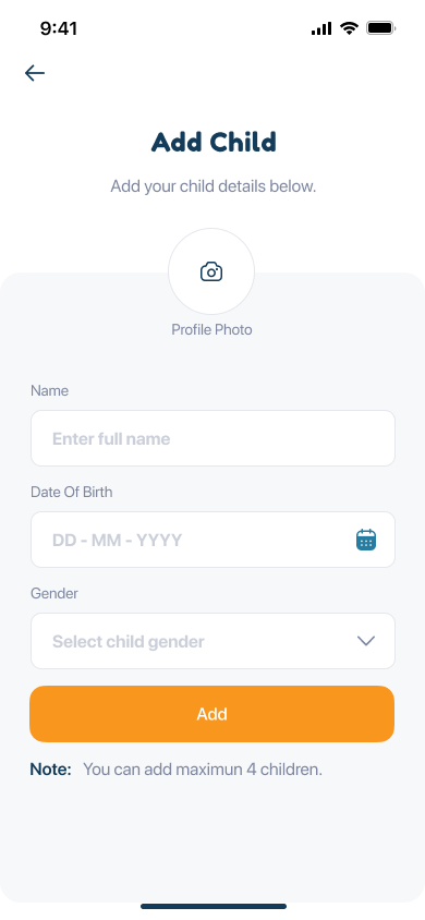 add child screen