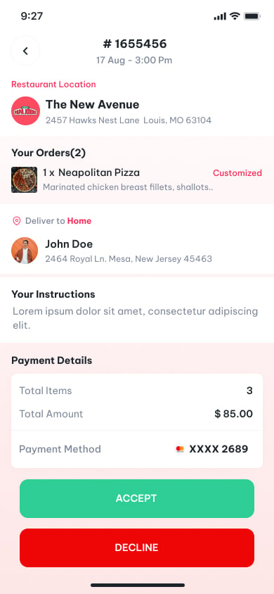 papa john's pizza delivery app